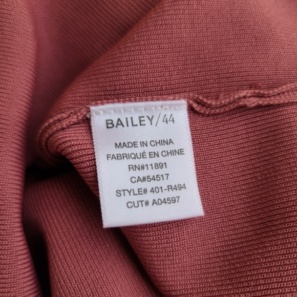 BAILEY 44 Carmine Bewitched Cut Out Bodycon Sheath Dress L Dusty Mauve Rose - Picture 8 of 14